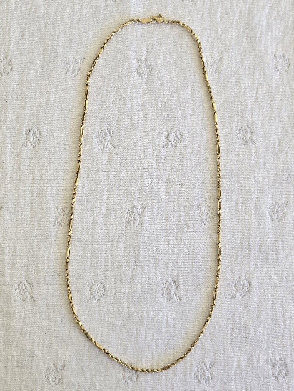 14K Gold Women's Twist Link Chain Necklace Vintage ~20" Stamped IBBK